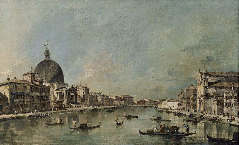 Francesco Guardi El Gran Canal con San Simeone Piccolo y Santa Luca oil painting image